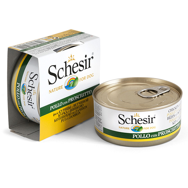 Schesir Chicken with Ham КУРИЦА с ВЕТЧИНОЙ влажный корм для собак 150 г (712554)